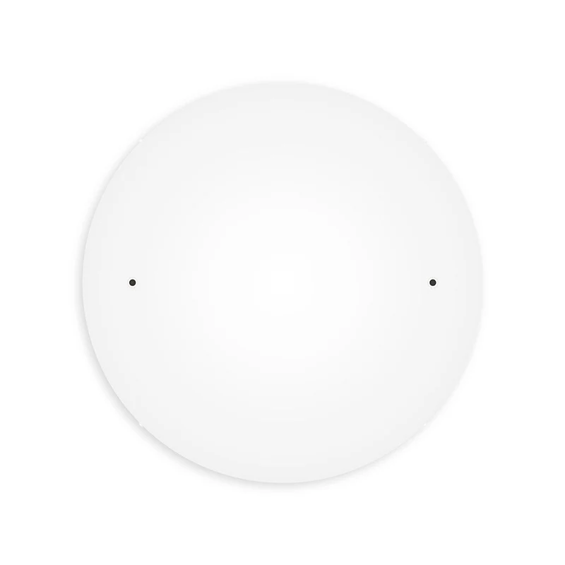 Pavillon rond en aluminium Ø 50 cm avec étrier et câble de mise à la terre, avec 2 trous frontaux - Blanc Mat