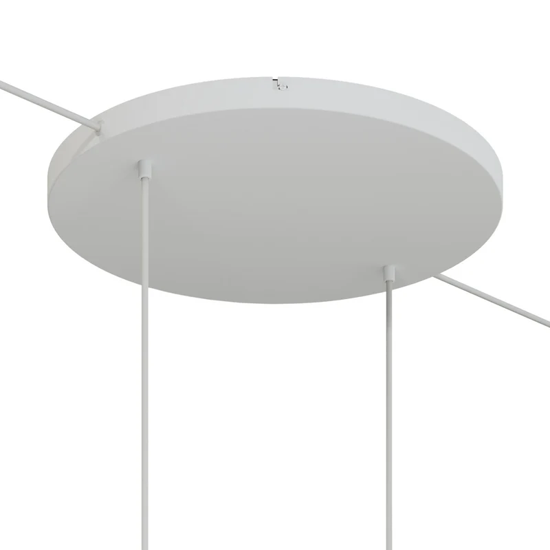 Pavillon rond en aluminium Ø 50 cm avec étrier et câble de mise à la terre, avec 2 trous frontaux - Blanc Mat