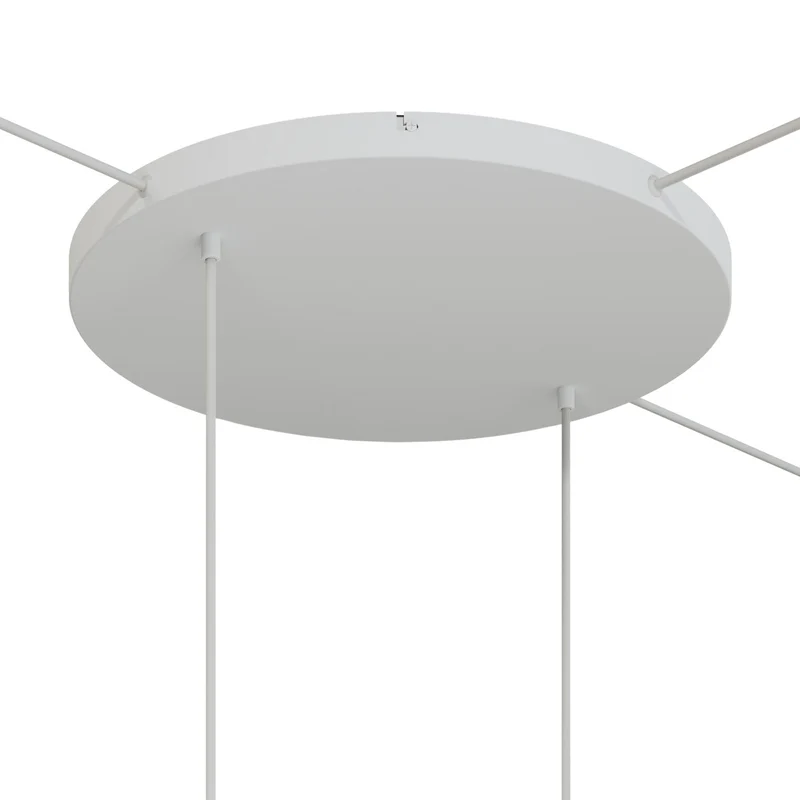 Pavillon rond en aluminium Ø 50 cm avec étrier et câble de mise à la terre, avec 2 trous frontaux - Blanc Mat