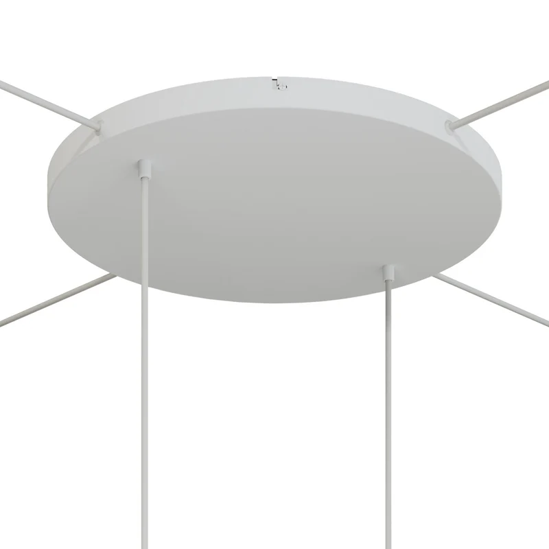Pavillon rond en aluminium Ø 50 cm avec étrier et câble de mise à la terre, avec 2 trous frontaux - Blanc Mat