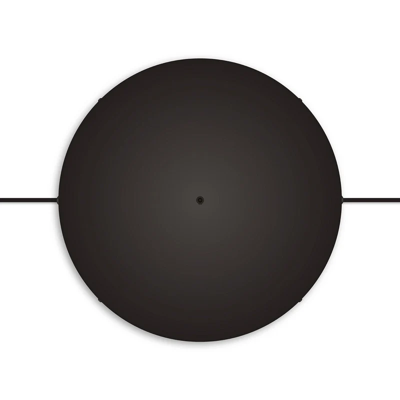 Pavillon rond en aluminium Ø 50 cm avec équerre et Câble de mise à la terre, avec 1 trou frontal - Noir