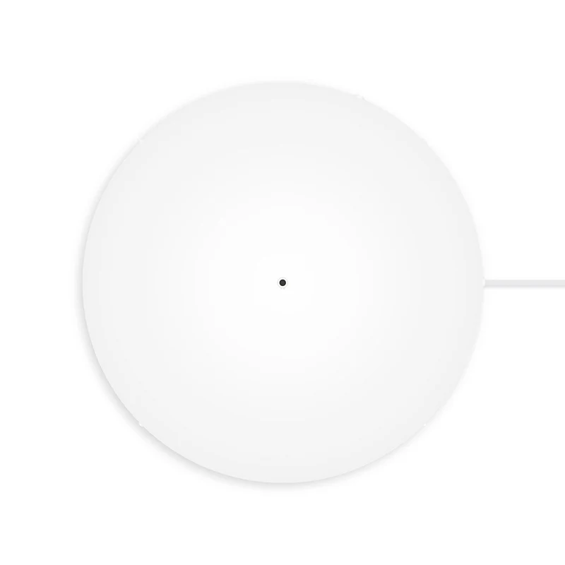 Pavillon rond en aluminium Ø 50 cm avec étrier et câble de mise à la terre, avec 1 trou frontal - Blanc Mat