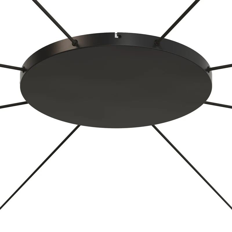 Pavillon rond en aluminium Ø 50 cm avec équerre et Câble de mise à la terre, avec 8 trous latéraux - Noir