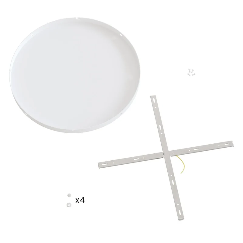 Pavillon rond en aluminium Ø 50 cm avec étrier et câble de mise à la terre, avec 4 trous latéraux - Blanc Mat