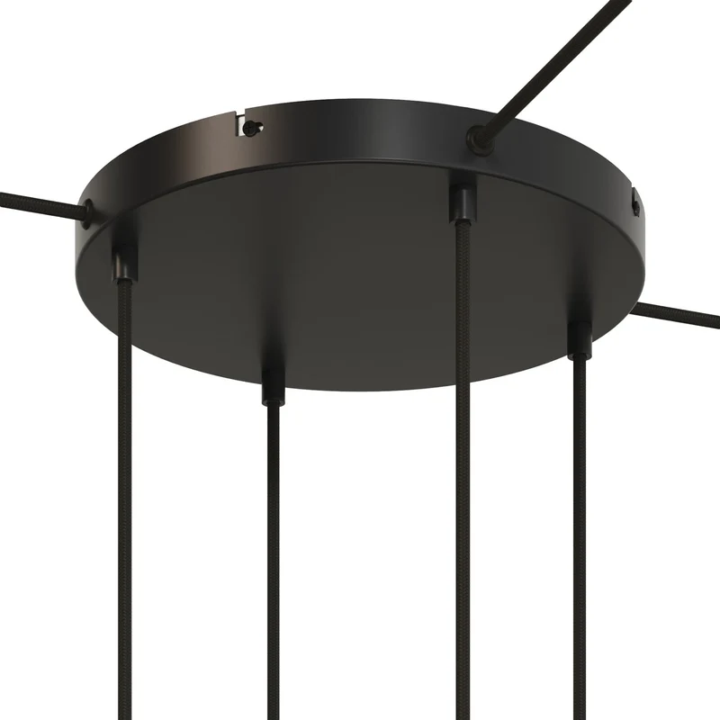 Pavillon rond en aluminium Ø 30 cm avec équerre et Câble de mise à la terre, avec 4 trous frontaux - Noir