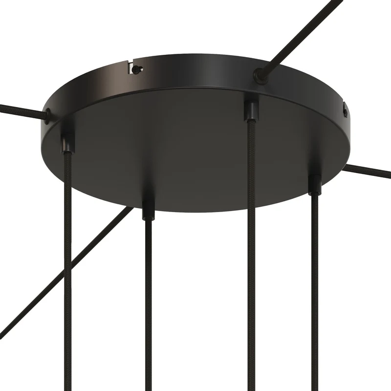 Pavillon rond en aluminium Ø 30 cm avec équerre et Câble de mise à la terre, avec 4 trous frontaux - Noir