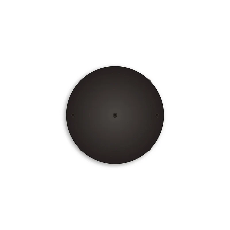 Pavillon rond en aluminium Ø 30 cm avec équerre et Câble de mise à la terre, avec 3 trous frontaux - Noir