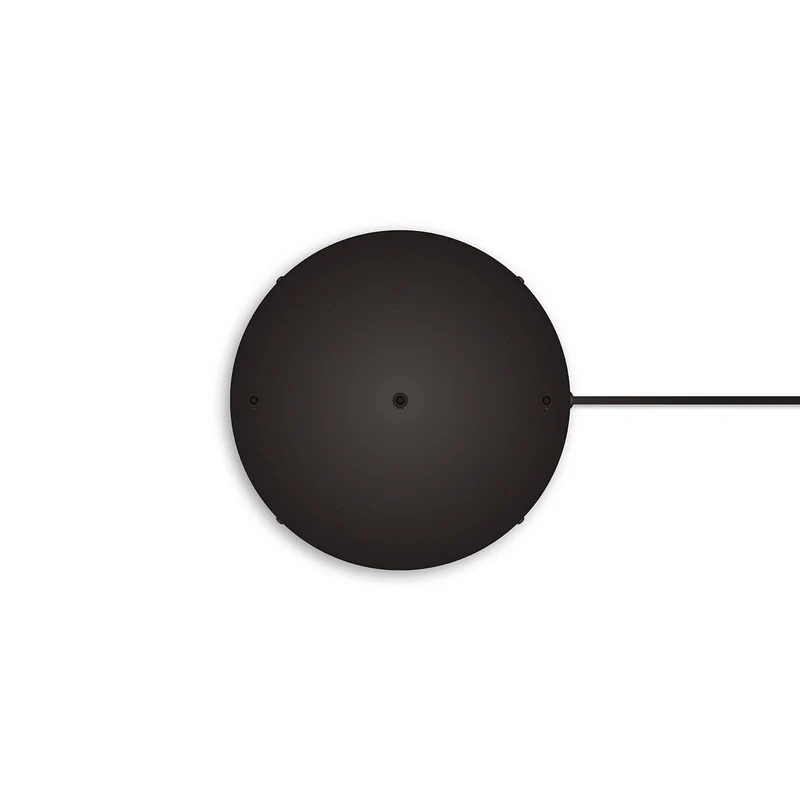 Pavillon rond en aluminium Ø 30 cm avec équerre et Câble de mise à la terre, avec 3 trous frontaux - Noir