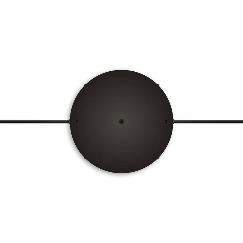 Pavillon rond en aluminium Ø 30 cm avec équerre et Câble de mise à la terre, avec 3 trous frontaux - Noir