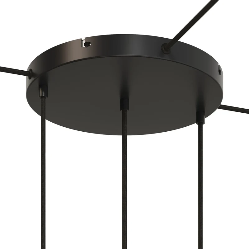Pavillon rond en aluminium Ø 30 cm avec équerre et Câble de mise à la terre, avec 3 trous frontaux - Noir