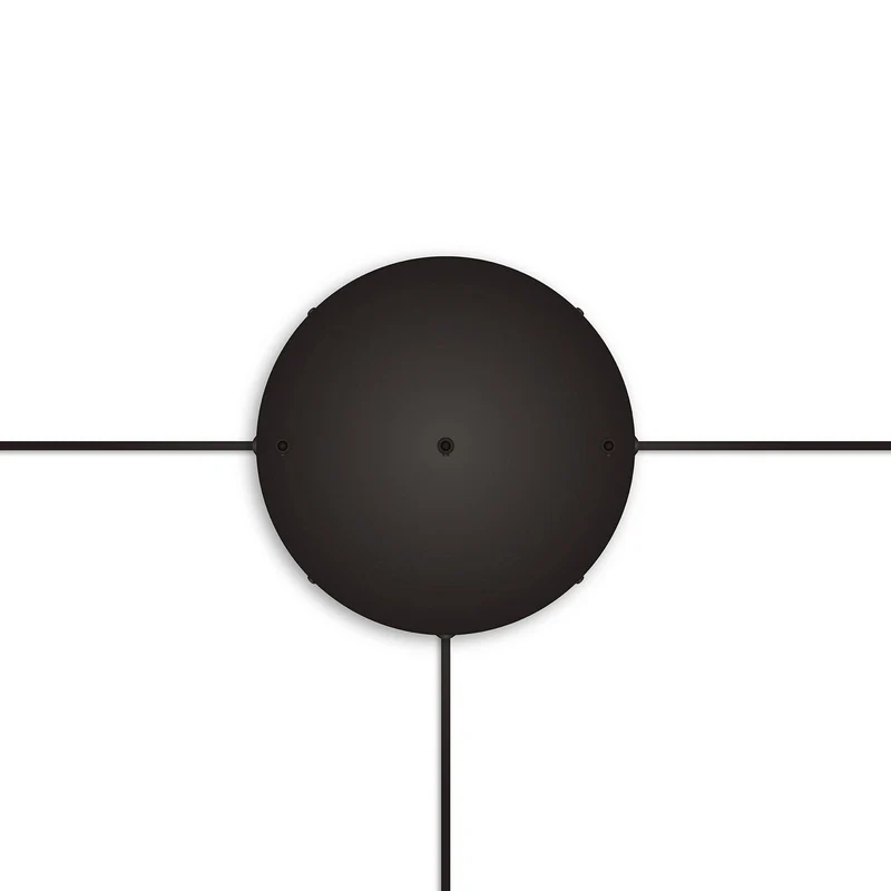 Pavillon rond en aluminium Ø 30 cm avec équerre et Câble de mise à la terre, avec 3 trous frontaux - Noir