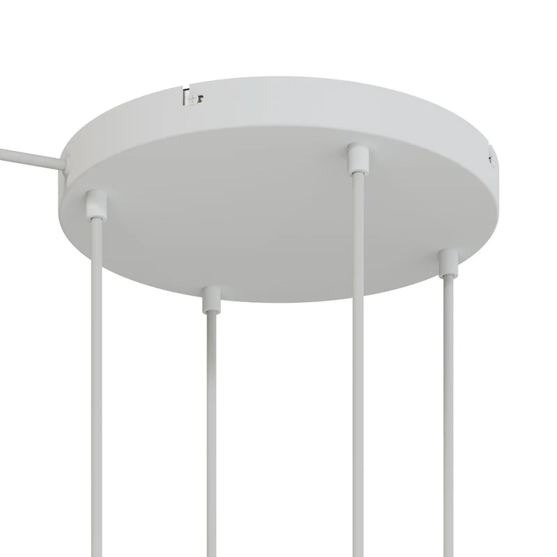 Pavillon rond en aluminium Ø 30 cm avec équerre et Câble de mise à la terre, avec 4 trous frontaux - Blanc Mat
