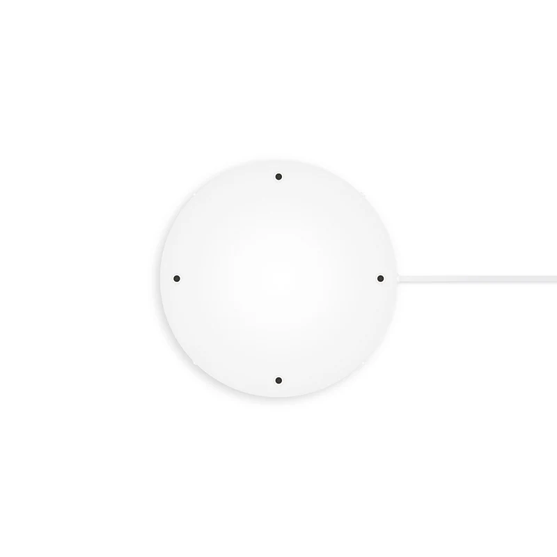Pavillon rond en aluminium Ø 30 cm avec équerre et Câble de mise à la terre, avec 4 trous frontaux - Blanc Mat