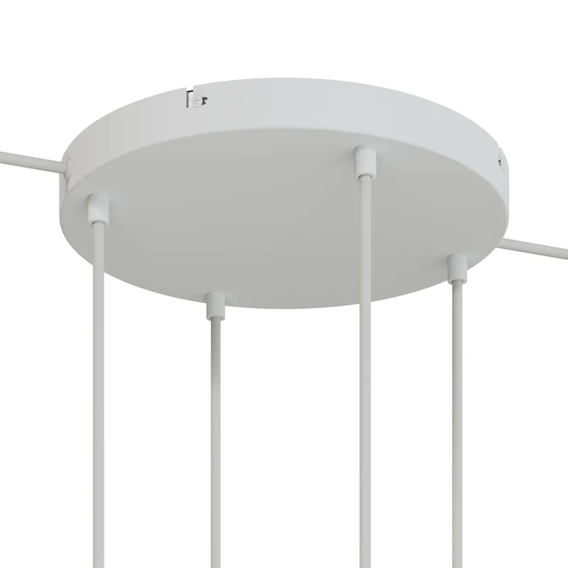 Pavillon rond en aluminium Ø 30 cm avec équerre et Câble de mise à la terre, avec 4 trous frontaux - Blanc Mat