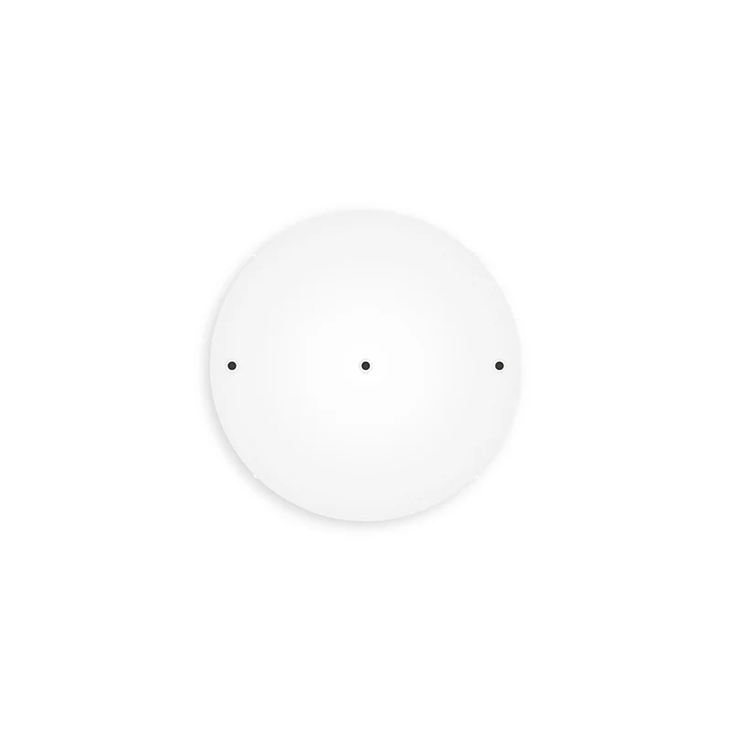 Pavillon rond en aluminium Ø 30 cm avec étrier et câble de mise à la terre, avec 3 trous frontaux - Blanc Mat