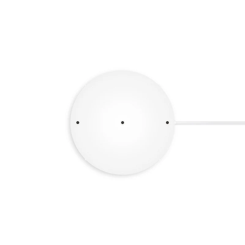 Pavillon rond en aluminium Ø 30 cm avec étrier et câble de mise à la terre, avec 3 trous frontaux - Blanc Mat