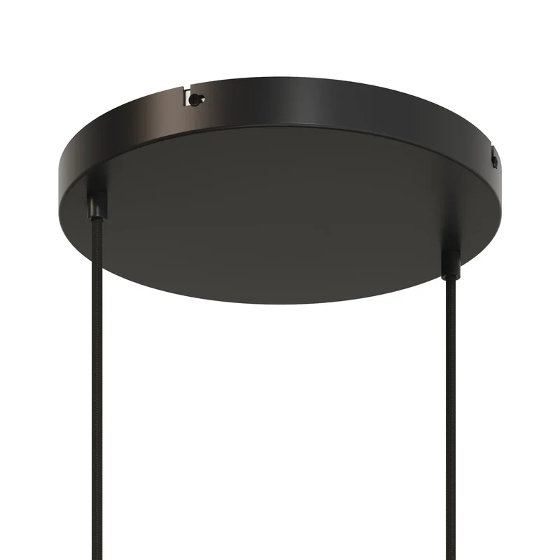 Pavillon rond en aluminium Ø 30 cm avec étrier et câble de mise à la terre, avec 2 trous frontaux - Noir