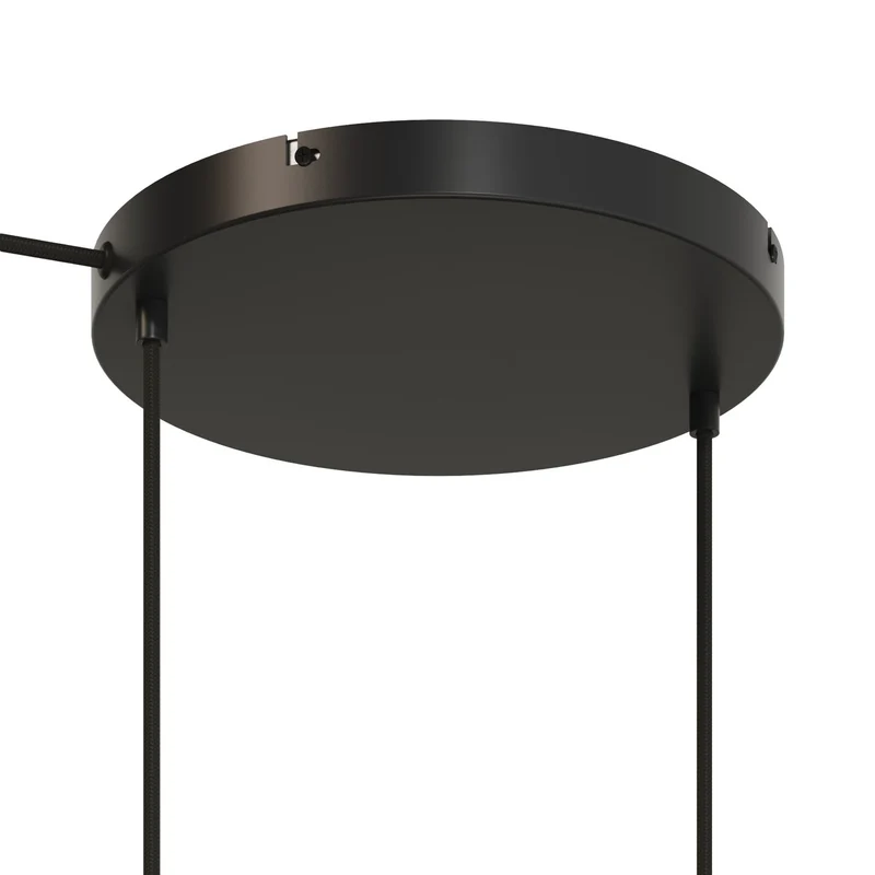 Pavillon rond en aluminium Ø 30 cm avec étrier et câble de mise à la terre, avec 2 trous frontaux - Noir