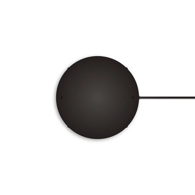Pavillon rond en aluminium Ø 30 cm avec étrier et câble de mise à la terre, avec 2 trous frontaux - Noir