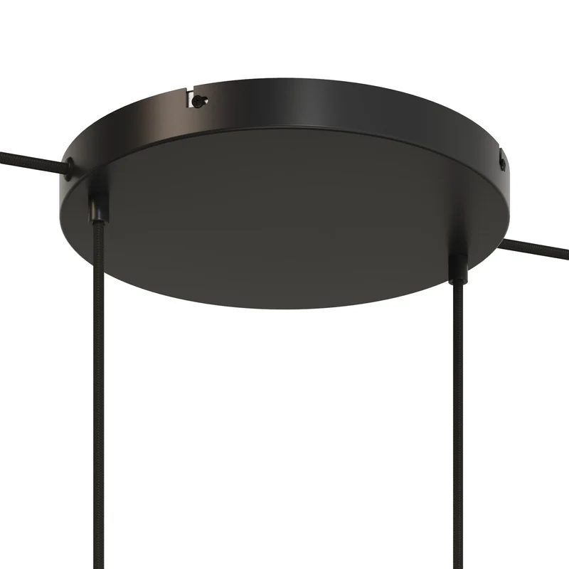 Pavillon rond en aluminium Ø 30 cm avec étrier et câble de mise à la terre, avec 2 trous frontaux - Noir