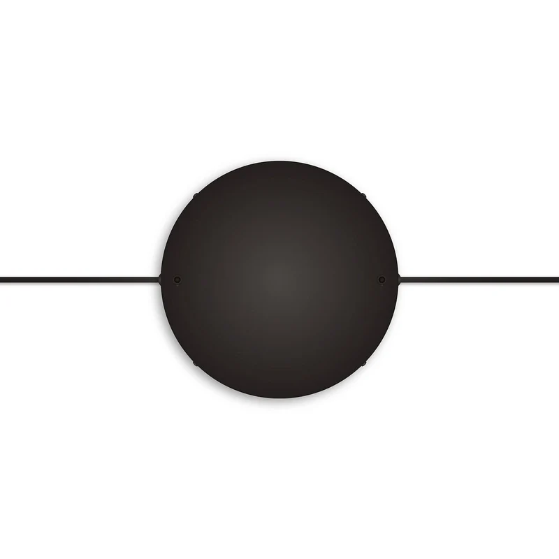 Pavillon rond en aluminium Ø 30 cm avec étrier et câble de mise à la terre, avec 2 trous frontaux - Noir