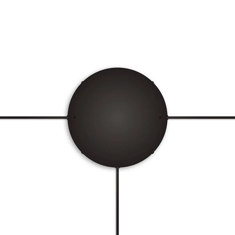 Pavillon rond en aluminium Ø 30 cm avec étrier et câble de mise à la terre, avec 2 trous frontaux - Noir