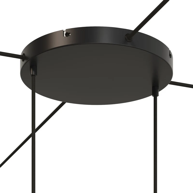 Pavillon rond en aluminium Ø 30 cm avec étrier et câble de mise à la terre, avec 2 trous frontaux - Noir
