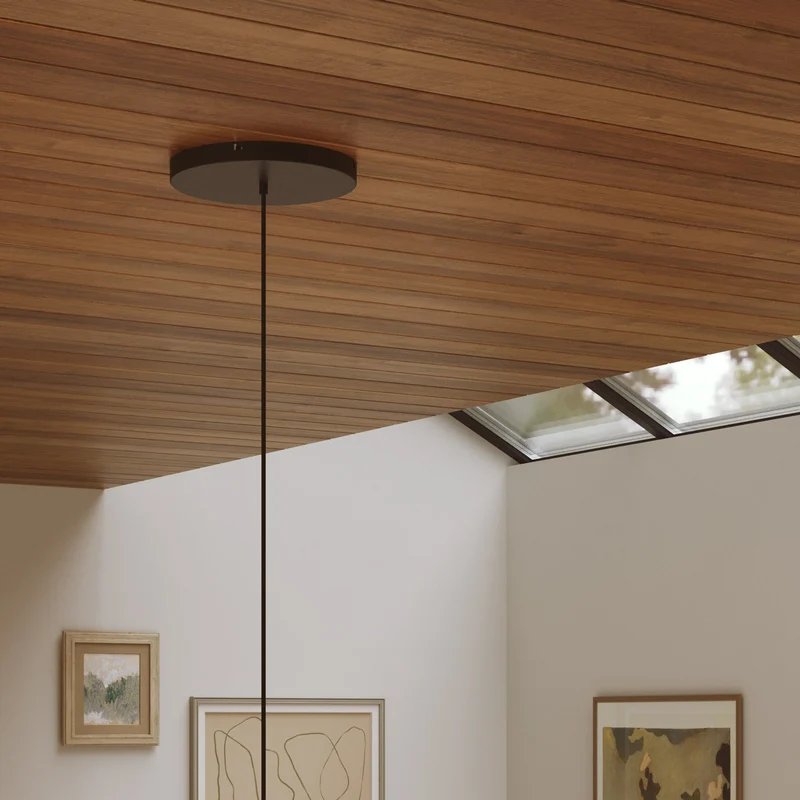 Pavillon rond en aluminium Ø 30 cm avec étrier et câble de mise à la terre, avec 1 trou central - Noir
