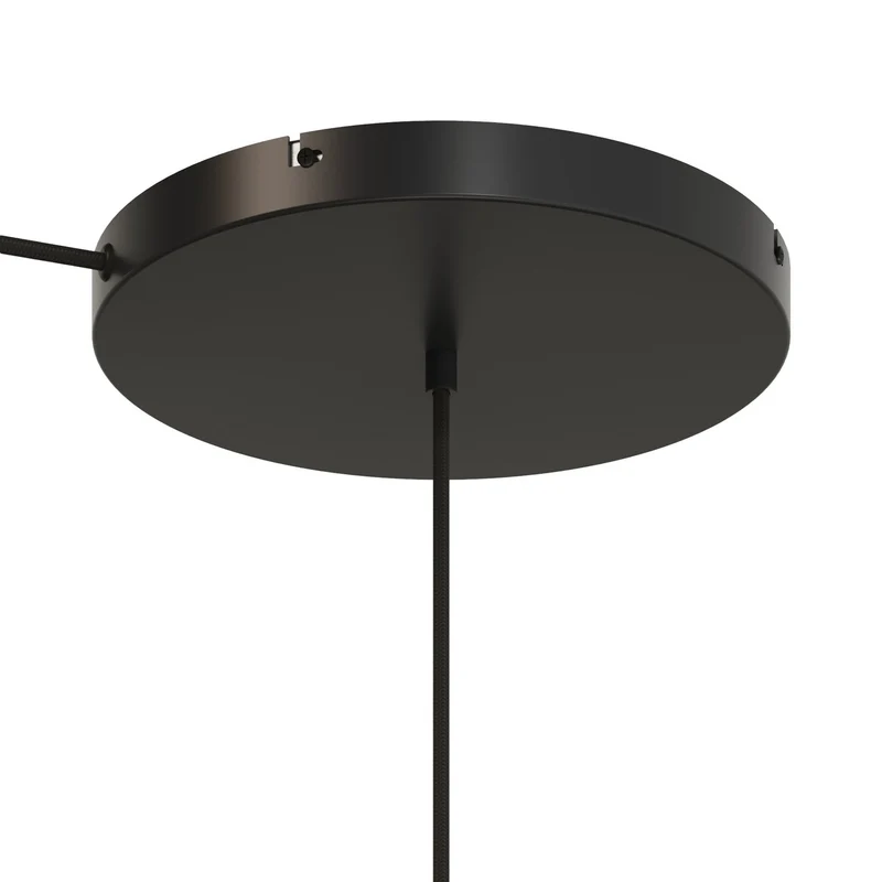 Pavillon rond en aluminium Ø 30 cm avec étrier et câble de mise à la terre, avec 1 trou central - Noir