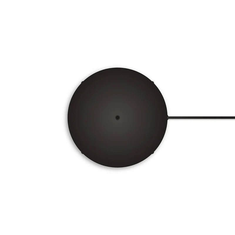 Pavillon rond en aluminium Ø 30 cm avec étrier et câble de mise à la terre, avec 1 trou central - Noir