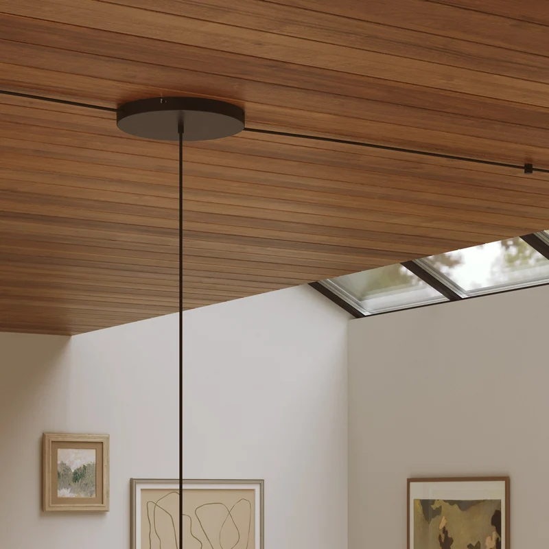 Pavillon rond en aluminium Ø 30 cm avec étrier et câble de mise à la terre, avec 1 trou central - Noir