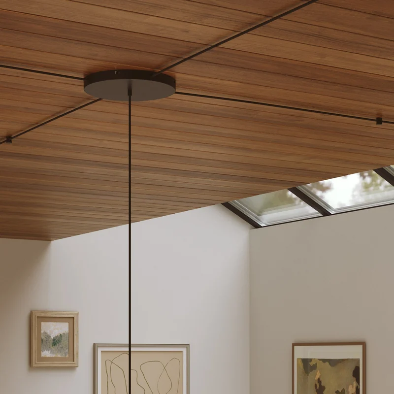 Pavillon rond en aluminium Ø 30 cm avec étrier et câble de mise à la terre, avec 1 trou central - Noir