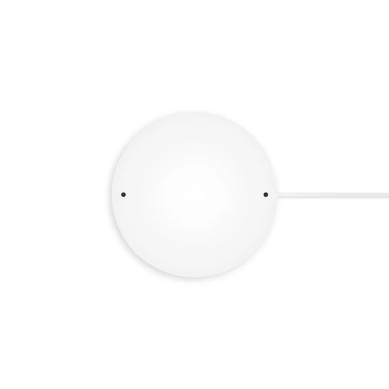 Pavillon rond en aluminium Ø 30 cm avec équerre et Câble de mise à la terre, avec 2 trous frontaux - Blanc Mat