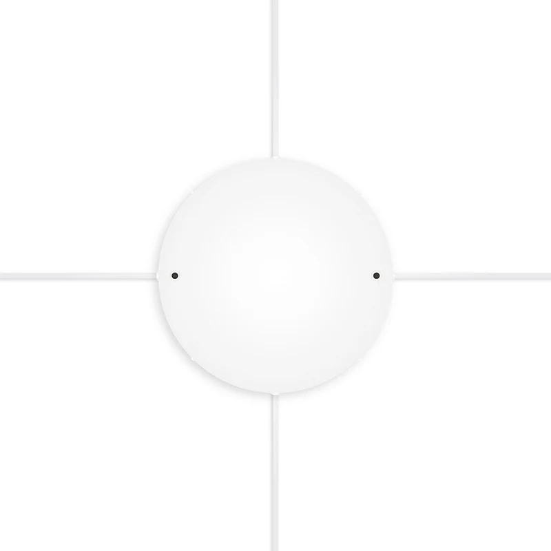 Pavillon rond en aluminium Ø 30 cm avec équerre et Câble de mise à la terre, avec 2 trous frontaux - Blanc Mat