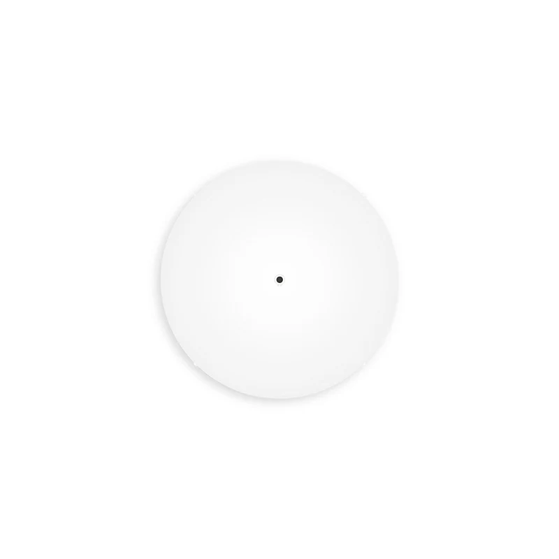 Pavillon rond en aluminium Ø 30 cm avec équerre et Câble de mise à la terre, avec 1 trou central - Blanc Mat