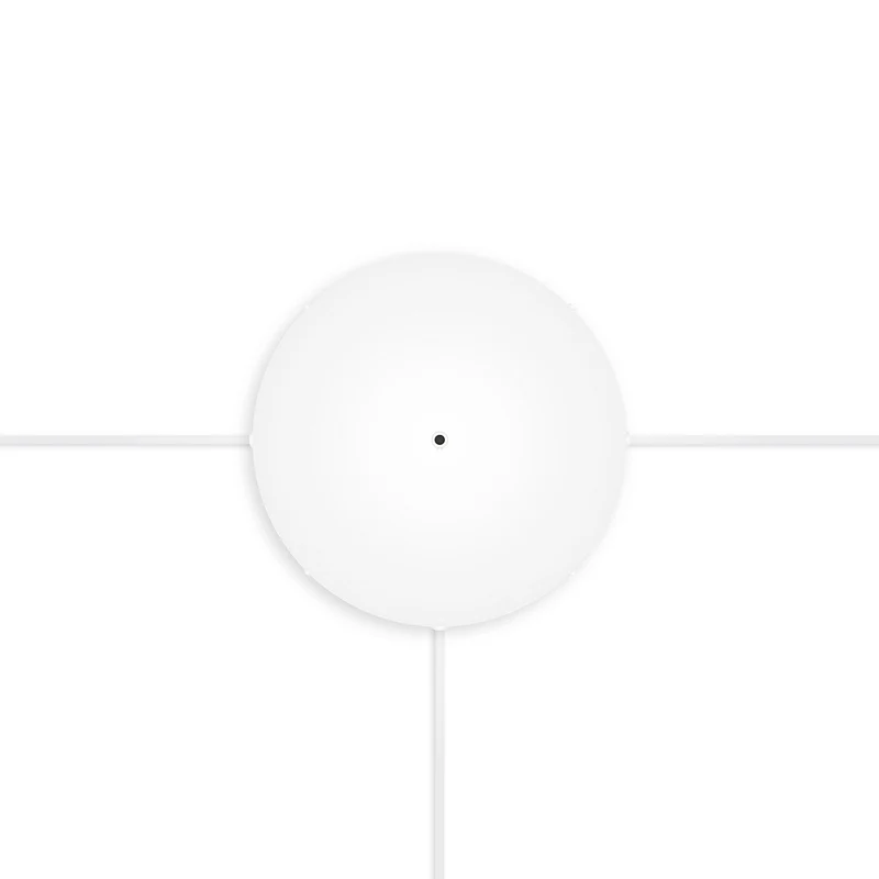 Pavillon rond en aluminium Ø 30 cm avec équerre et Câble de mise à la terre, avec 1 trou central - Blanc Mat