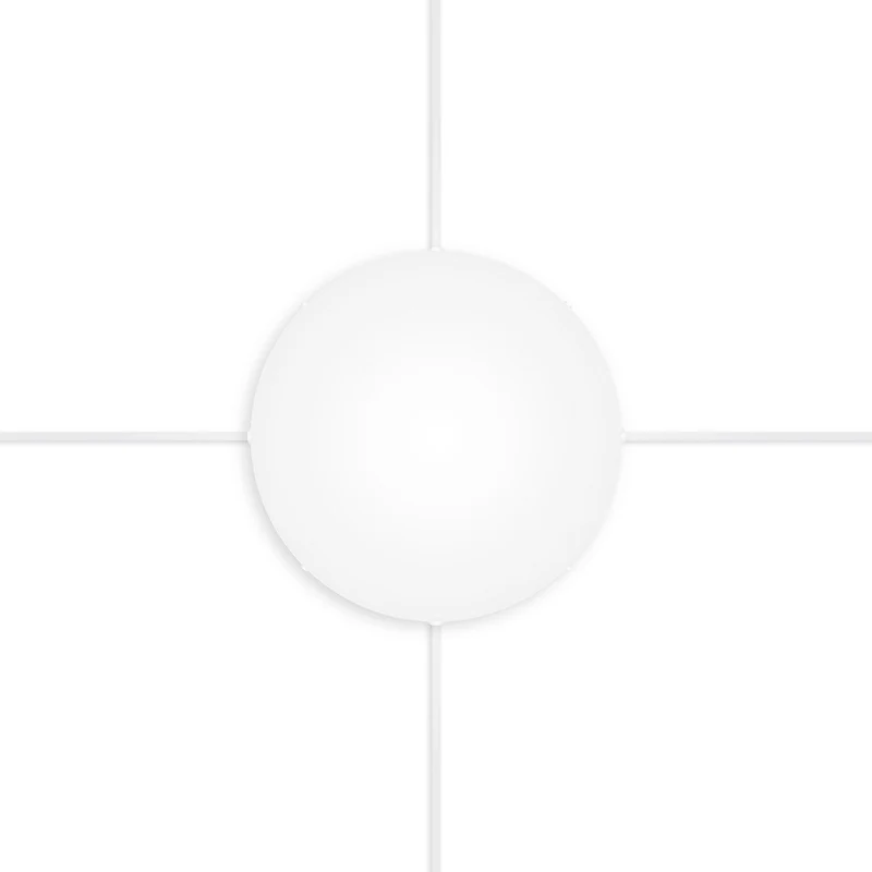 Pavillon rond en aluminium Ø 30 cm avec équerre et Câble de mise à la terre, avec 4 trous latéraux - Blanc Mat