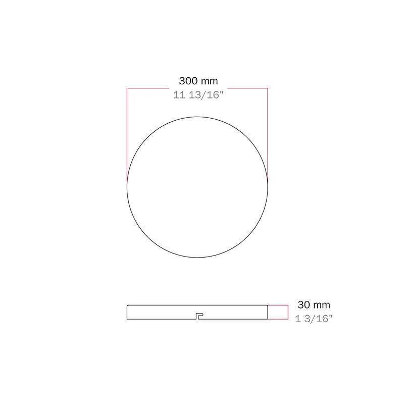 Pavillon rond en aluminium Ø 30 cm avec étrier et câble de mise à la terre, sans trous - Noir