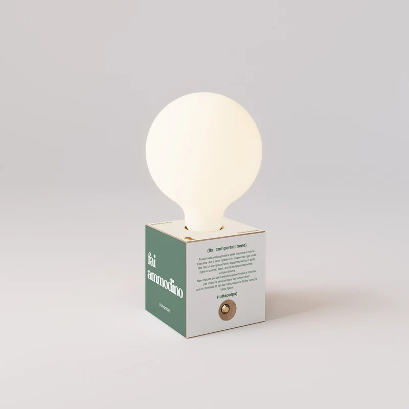 Lampe à batterie Cabless03 « Fai ammodino » avec ampoule globe effet porcelaine - Tuttapolpa