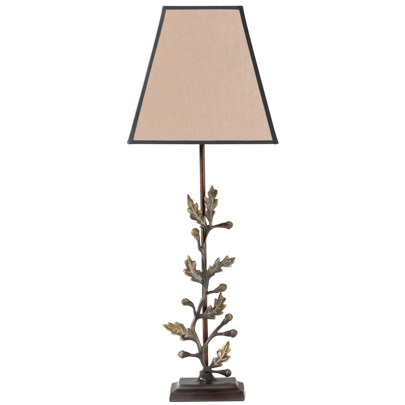 Chêne Lampe en laiton sans abat-jour