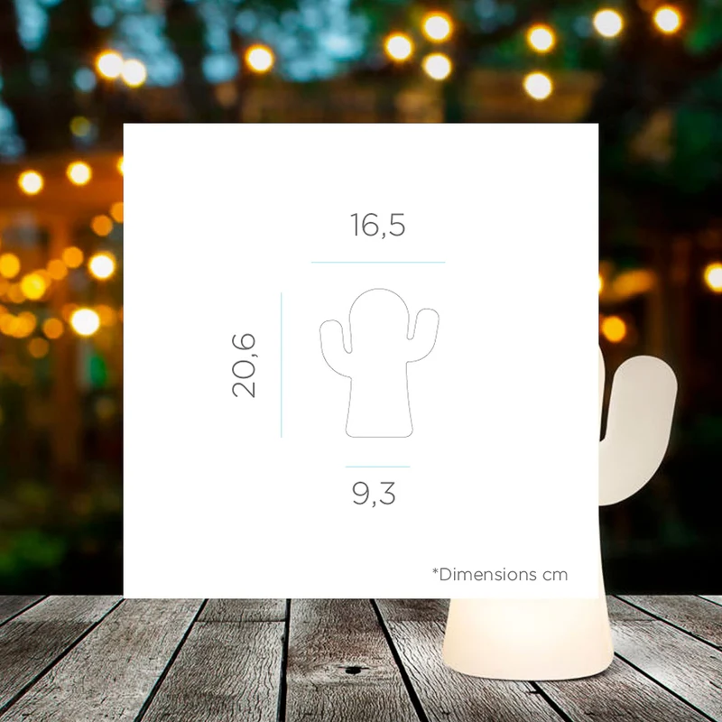 CACTUS LUMINEUX EN SILICONE PANCHITO BLANC TRANSLUCIDE