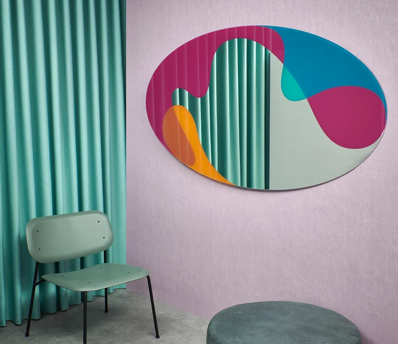 Miroir mural design moderne ovale multicolre - Spektruman