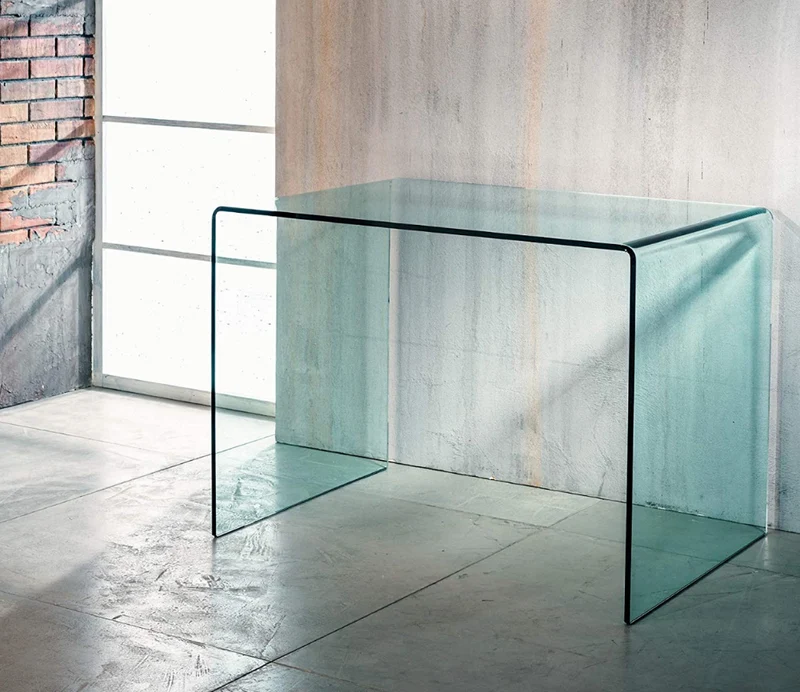 Bureau en verre trempé transparent – Lea
