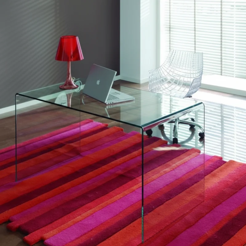 Bureau en verre trempé transparent – Lea