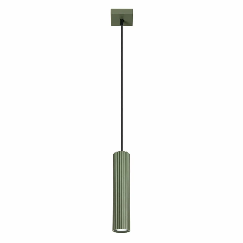 Suspension Vert Olive Minimaliste Strié
