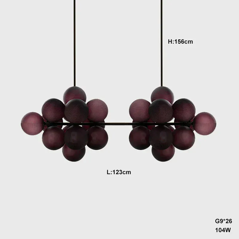Lampe de Table Violette en Grappe de Raisins - Style Rétro