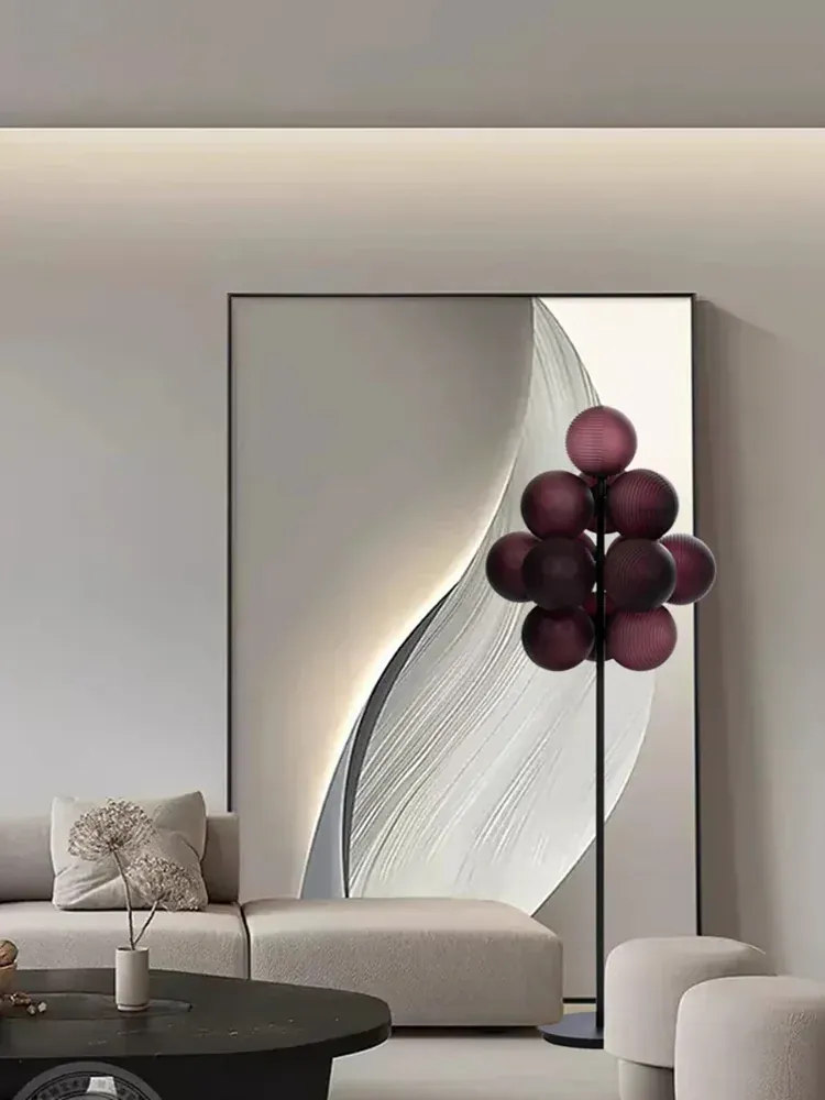 Lampe de Table Violette en Grappe de Raisins - Style Rétro