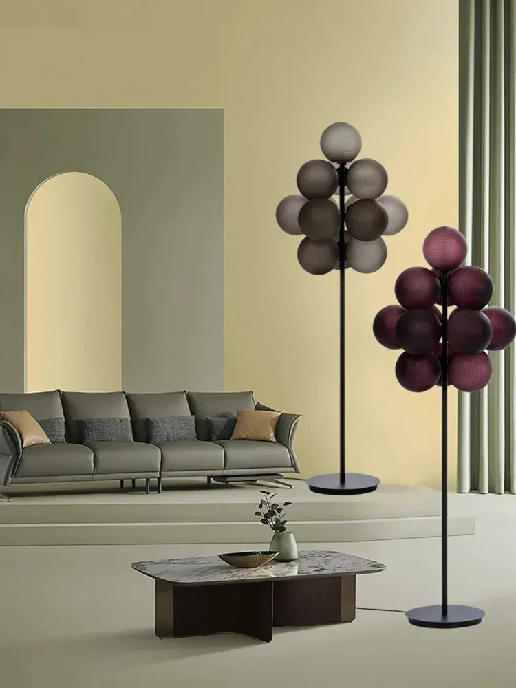 Lampe de Table Violette en Grappe de Raisins - Style Rétro