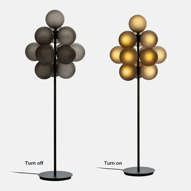 Lampe de Table Violette en Grappe de Raisins - Style Rétro