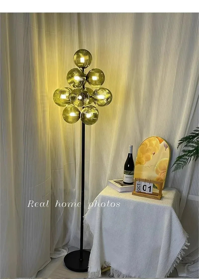 Lustre Blanc en Grappe de Raisins - Style Rétro